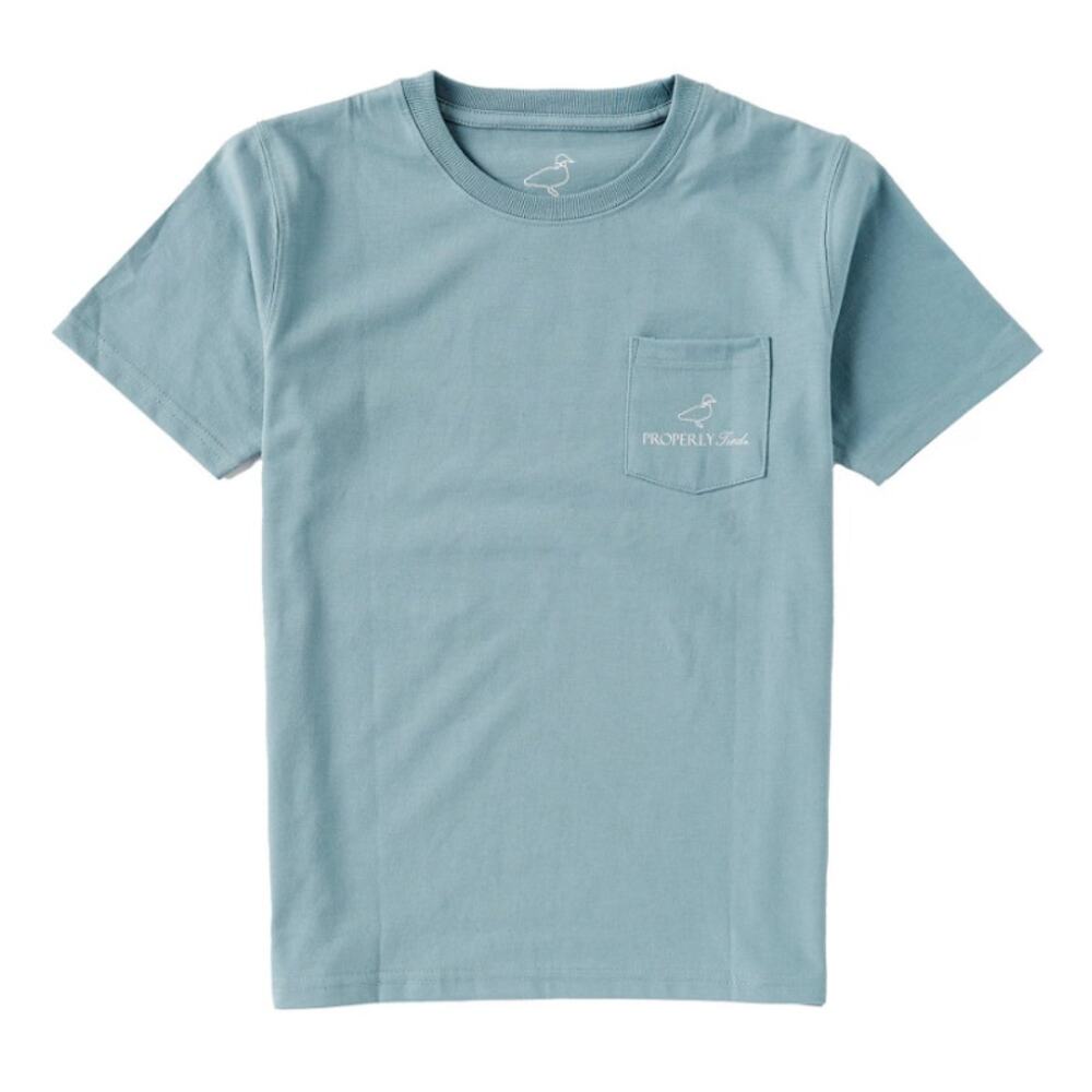 Properly Tied Spring Retriever Blue Pocket Front Graphic Back Tee Size 18M